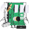 Photography 3 Backdrops +Stand Set Photo Studio Softbox Lighting Video Light Kit