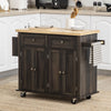 Rolling Sideboard Storage Cabinet Kitchen Cupboard with Drawers Home Living Room