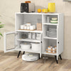 Industrial Side Cabinet Kitchen Sideboard Wooden Cupboard w/Adjustable Shelves