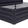 2 Tier Garden Metal Black Planter Flower Raised Bed Herb Grow Box Container