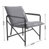 Upholstered Home Leisure Chair Metal Frame Linen Grey Armchair Makeup Side Chair