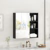 Wall-Mounted Bathroom Cabinet w/2 Mirror Door&5 Shelve 65x17x65cm Black