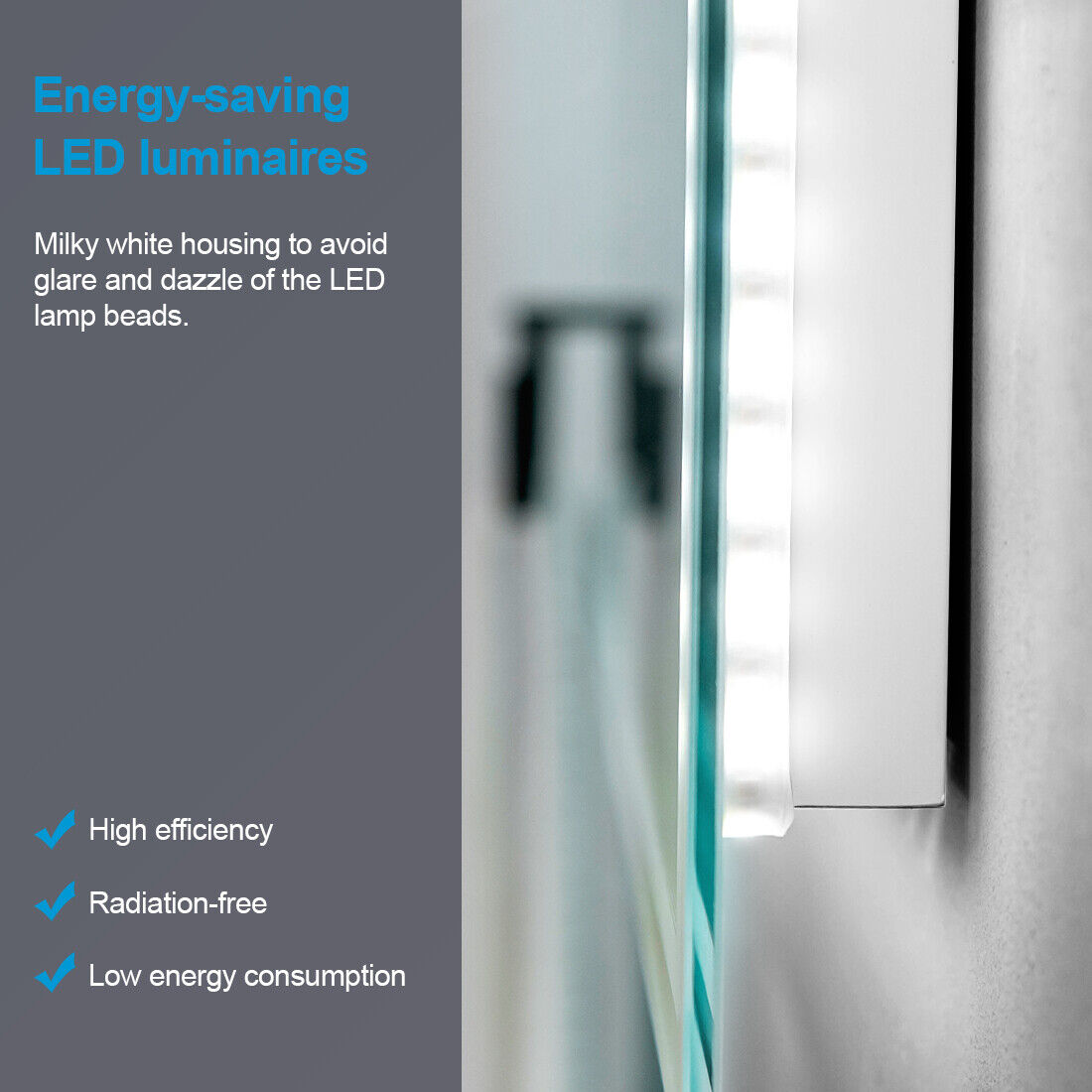 Large LED Bathroom Mirror Demister Shaver Socket 3X Magnifying Touch 90X70CM