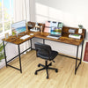 L-Shaped Corner Computer Desk Industrial PC Table Workstation Home Office Large