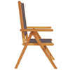 Reclining Garden Chairs 4 pcs Anthracite Fabric and Solid Wood J4L9