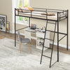 Single Metal Loft Bed Heavy-duty Steel Slats Support Loft Bed Home Sleeper Frame