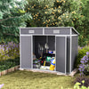 8 x 4ft Plastic Garden Storage Shed Outdoor Storage House Tool Sheds Double Door