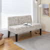 Modern Wooden Sofa Chair Armless Loveseat Sofa Fabric Two-Seater Couch Beige