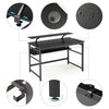 Mondeer 120cm Computer Desk with 2 Storage Shelves Removable Monitor Stand Black