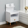 White Bedside Table Nightstand Sofa End Side Table Cabinet w/Drawer Shelf