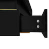 Modern High Gloss Black Side Coffee Table with 2 Storage Drawers for Living Room