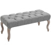Tufted Upholstered Accent Bench Window Seat Fabric Ottoman Bed End Stool
