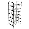 4/5/8 Tier Metal Shoe Rack Stand Space Save Storage Organiser Shelf with MDF Top