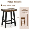 62CM Saddle Bar Stools Set of 2 Counter Height Barstools Dining Chairs Brown