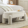 Boucle Upholstered Bench Bed End Window Seat Ottoman Storage Stool Bedroom Beige