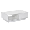 Wooden Coffee Table with Storage Drawer Shelf Sofa Side End Table with LED Light