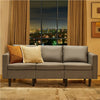 3-Seater Sofa 189CM For Living Room Fabric Upholstered Couch, Light Grey