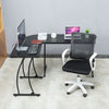L-Shaped Corner Computer Desk PC Laptop Wood Table Workstation Home Office Black