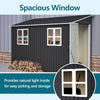 BIRCHTREE 4x10ft Lean To Garden Shed Metal Storage House Pent Roof Anthracite