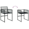 11 Piece Garden Dining Set Black Poly Rattan D0L4