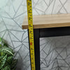 3 PCS Modern Breakfast Bar Dining Table and 2 Stools Set Metal Frame UKES