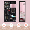 Wall Mounted Mirrored Jewelry Cabinet Door Hanging Jewelry Armoire Xmas Gift
