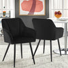 2 x Velvet Dining Chairs Upholstered Metal Legs Reception Accent Chairs Armchair