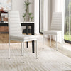 Set of 2 Dining Chairs PULeather Padded Seat High Back Metal Legs Home Furniture