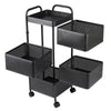 Rotating Veg Fruits Trolley Basket Rack Metal Kitchen Bathroom Storage Shelf UK