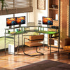 L Shaped Desk Corner Computer Desk with Monitor Stand, Black