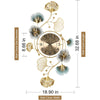 Large Wall Clock Silent Elegant Decorative Floral Gold Flower Leaf Clock 83cm