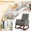 Modern Rocking Chair Upholstered Fabric Armchair Accent Glider Rocker Chair