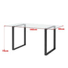 160cm LARGR Industrial Tempered Glass Dining Table Desk Double Square Base Legs