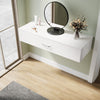 Wall Hanging Dressing Table High Gloss Vanity Makeup Desk with Storage Drawer