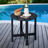 Outdoor Side Table Round End Table Weather-Resistant Adirondack Table Black