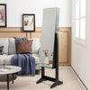 Freestanding Jewelry Armoire Lockable Jewelry Mirror Cabinet w/3-Color Led Light