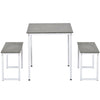 3-Piece Dining Table Set Table with Sturdy Metal Frame for Kitchen, Dining Room