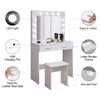 Vanity Dressing Table Stool Set Makeup Mirror/Drawers/Dimmabl 3 Colors LED Light