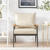 PU Single Sofa Wood Arm Metal Frame Comfort Save Space Office Home Hotel Lounge