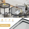 Round Coffee Table Set of 2 for Living Room Black Stacking Nesting Table