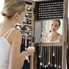 Floor Jewelry Cabinet Armoire Lockable Standing Jewelry Organizer w/Mirror