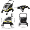 Large Dogs Stroller Foldable Pet Travel Carriage Breathable &Portable 45.5” Tall