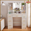Dressing Table With LED Light Mirror 7 Drawers Shelves Vanity Makeup Desk Set