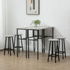 6 Piece Industrial Bar Table Set 2 Kitchen Breakfast 4 Stools Grey Chair Seat