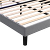 Upholstered Platform Bed 4ft6 Double Bed Frame with LED Storage Headboard Grey