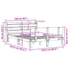 Bed Frame with Headboard 150x200 King Size Solid Wood Pine M8N3