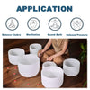 432Hz 6"-12" Crystal Singing Bowl Set of 7 Chakra Quartz for Sound Healing