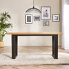 Cotswold Oak and Black Solid Wood Dining Table