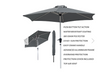 GlamHaus Garden Parasol Tilting Umbrella 2.7M Dark Grey 40-3-561