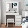 White Dressing Table with LED Lights Mirror 5 Drawers Stool Cabinet Make up Desk